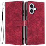 Custodia portafoglio in pelle con motivo a fiori per iPhone 16 Pl
