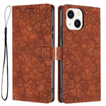 Custodia portafoglio in pelle con fiori di ciliegio per iPhone 15