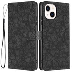 Custodia portafoglio in pelle con fiori di ciliegio per iPhone 15