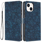 Custodia portafoglio in pelle con fiori di ciliegio per iPhone 15