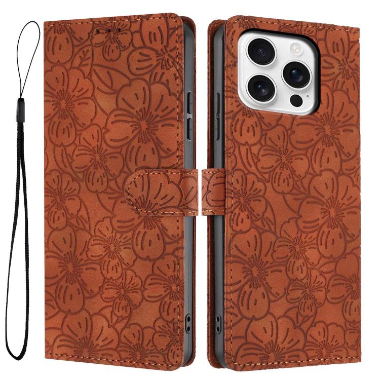 Custodia portafoglio in pelle con fiori di ciliegio per iPhone 14