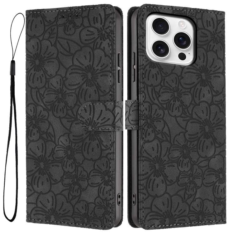 Custodia portafoglio in pelle con fiori di ciliegio per iPhone 14