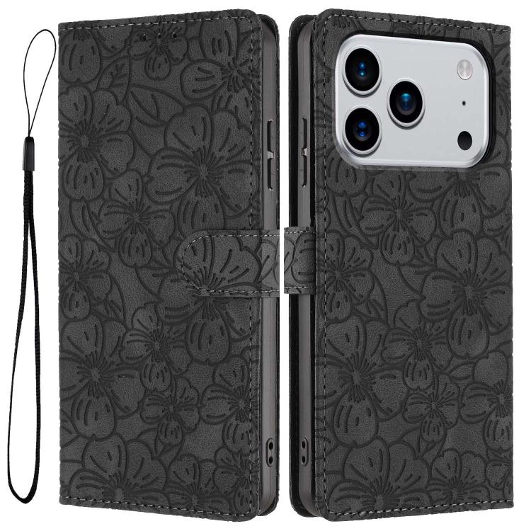 Custodia portafoglio in pelle con fiori di ciliegio per iPhone 18