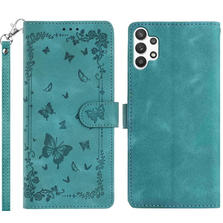 Custodia in pelle con motivo farfalle per Samsung Galaxy A13 4G, A13 5G e A22 5G