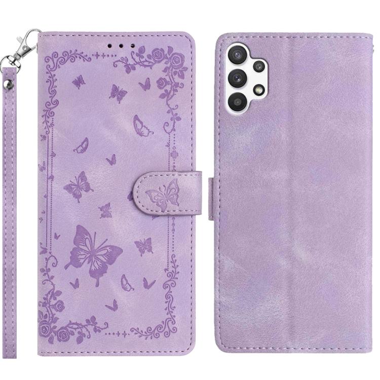 Custodia in pelle con motivo farfalle per Samsung Galaxy A13 4G, A13 5G e A22 5G