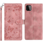 Custodia in pelle con motivo farfalle per Samsung Galaxy A13 4G, A13 5G e A22 5G