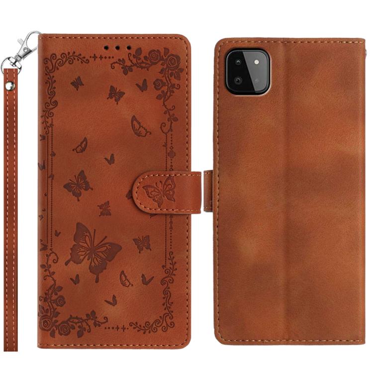 Custodia in pelle con motivo farfalle per Samsung Galaxy A13 4G, A13 5G e A22 5G