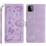 Custodia in pelle con motivo farfalle per Samsung Galaxy A13 4G, A13 5G e A22 5G