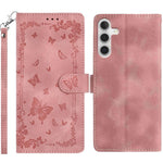 Custodia in pelle con motivo farfalle per Samsung Galaxy A24 4G, A34 5G e A54 5G