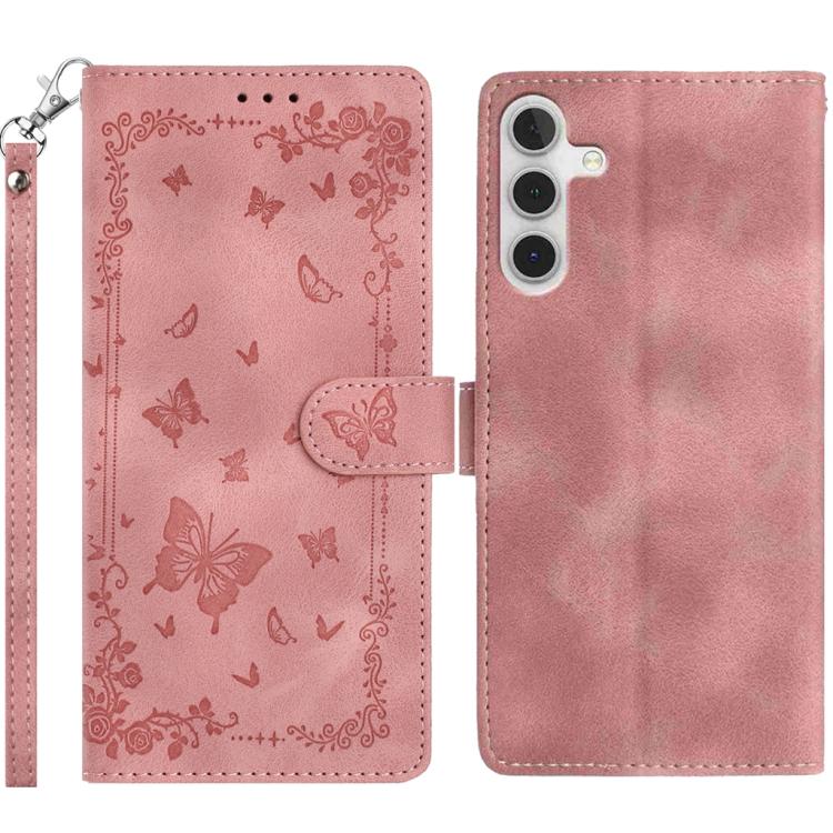 Custodia in pelle con motivo a farfalle per Samsung Galaxy A56, A26 e A36 5G
