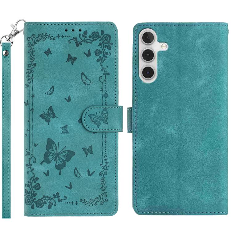 Custodia in pelle con motivo farfalle per Samsung Galaxy A24 4G, A34 5G e A54 5G