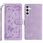 Custodia in pelle con motivo farfalle per Samsung Galaxy A24 4G, A34 5G e A54 5G