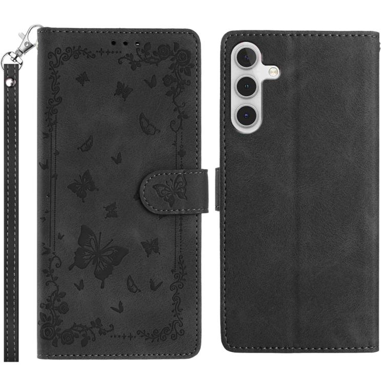 Custodia in pelle con motivo farfalle per Samsung Galaxy A24 4G, A34 5G e A54 5G