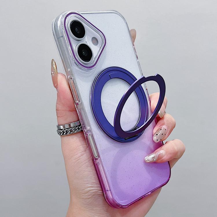 Custodia per telefono MagSafe con supporto girevole a 360 gradi e sfumatura trasparente., For iPhone 16 Plus, For iPhone 16