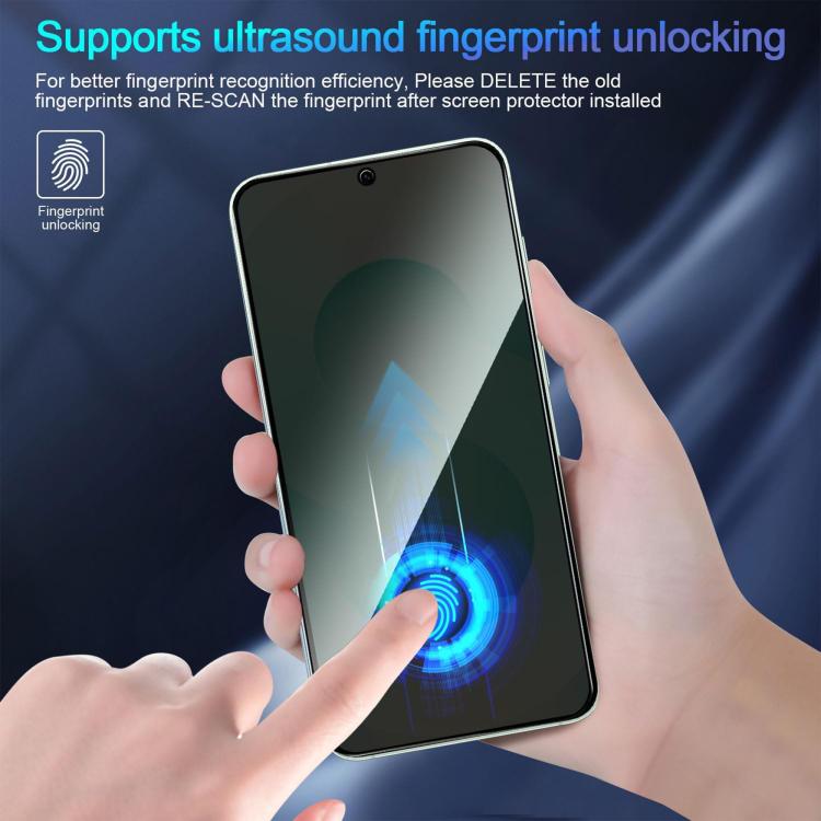 Pellicola vetro temperato privacy con bordo nero per Galaxy M Samsung