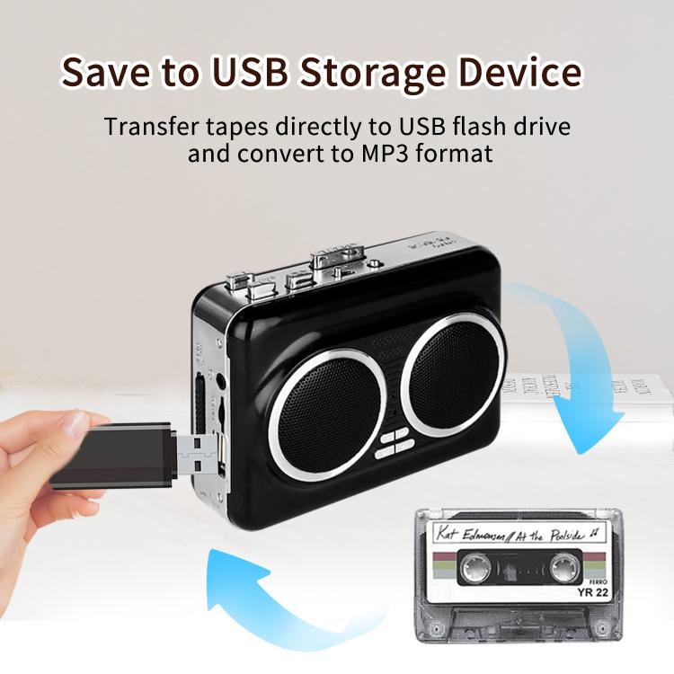 Convertitore cassette MP3 portatile con doppi altoparlanti - immagine 8