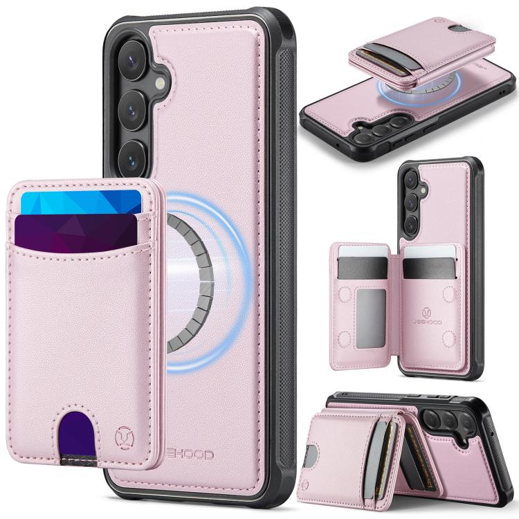 Custodia in pelle JEEHOOD J10 con porta carte e MagSafe per Samsung Galaxy S24