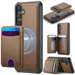Custodia in pelle JEEHOOD J10 con porta carte e MagSafe per Samsung Galaxy S24