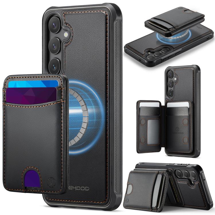 Custodia in pelle JEEHOOD J10 con porta carte e MagSafe per Samsung Galaxy S24