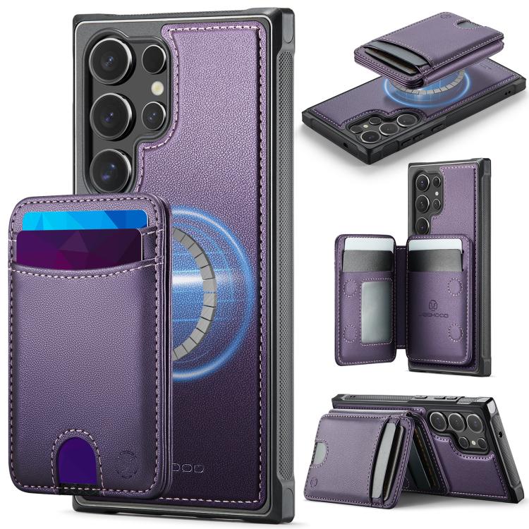 Custodia in pelle JEEHOOD J10 con porta carte e MagSafe per Samsung Galaxy S24