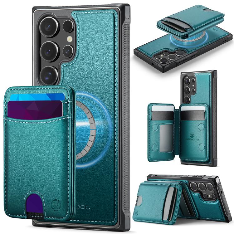 Custodia in pelle JEEHOOD J10 con porta carte e MagSafe per Samsung Galaxy S24