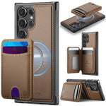 Custodia in pelle JEEHOOD J10 con porta carte e MagSafe per Samsung Galaxy S24