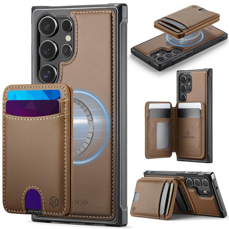 Custodia in pelle JEEHOOD J10 con porta carte e MagSafe per Samsung Galaxy S24