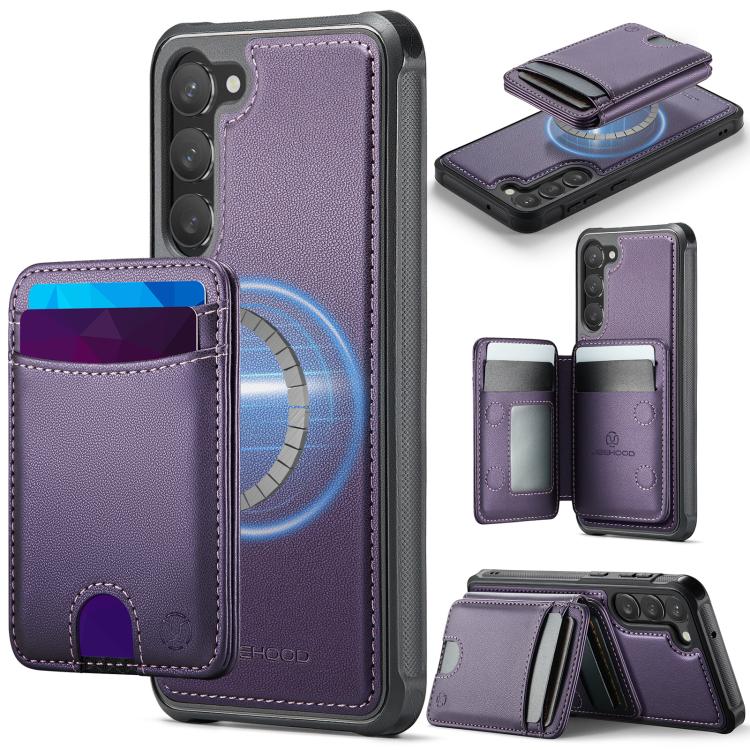 Custodia in pelle JEEHOOD J10 con porta carte e MagSafe per Samsung Galaxy S24