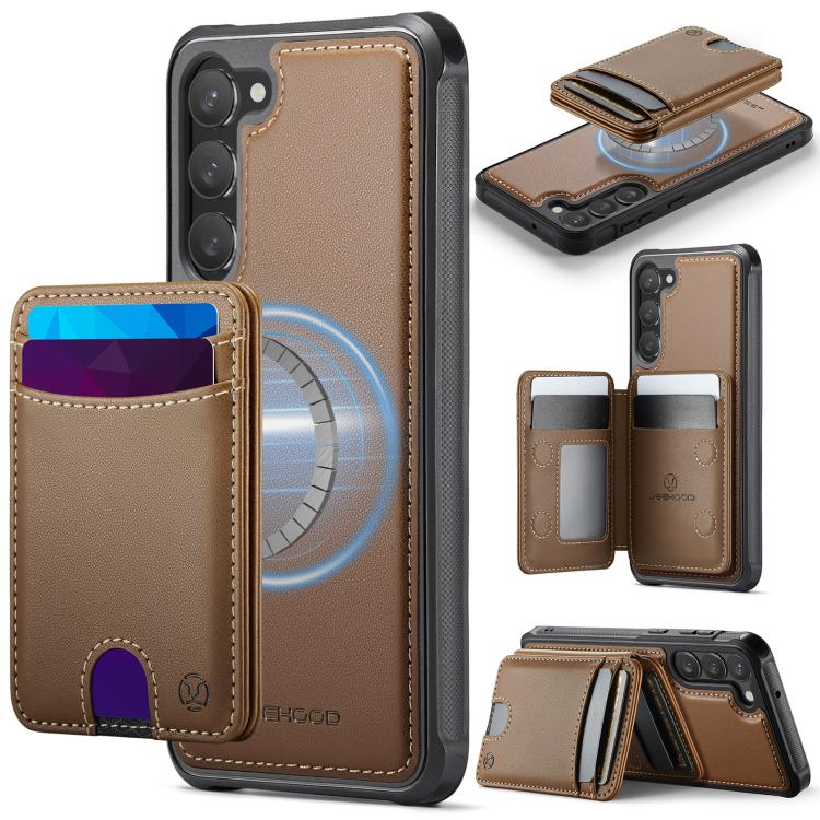 Custodia in pelle JEEHOOD J10 con porta carte e MagSafe per Samsung Galaxy S24
