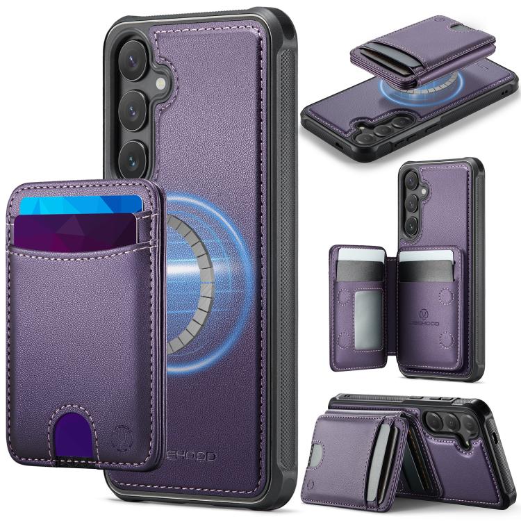 Custodia in pelle JEEHOOD J10 con porta carte e MagSafe per Samsung Galaxy S24