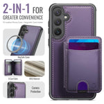 Custodia in pelle JEEHOOD J10 con porta carte e MagSafe per Samsung Galaxy S24