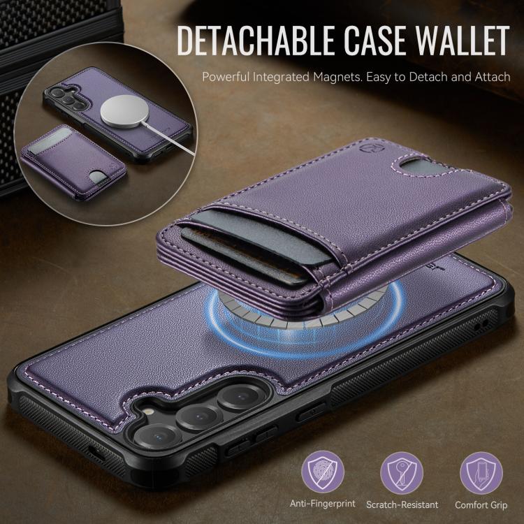 Custodia in pelle JEEHOOD J10 con porta carte e MagSafe per Samsung Galaxy S24