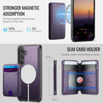 Custodia in pelle JEEHOOD J10 con porta carte e MagSafe per Samsung Galaxy S24
