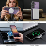Custodia in pelle JEEHOOD J10 con porta carte e MagSafe per Samsung Galaxy S24