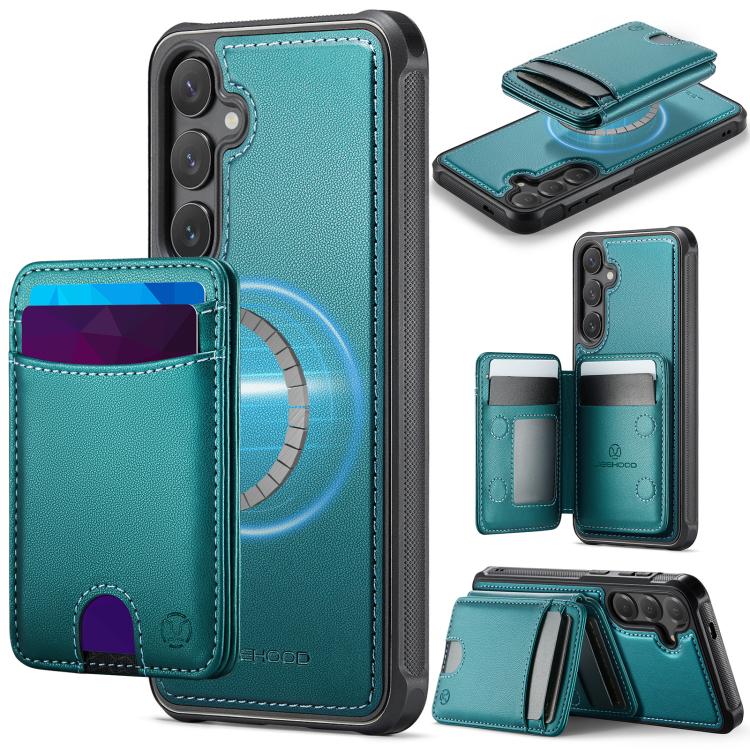 Custodia in pelle JEEHOOD J10 con porta carte e MagSafe per Samsung Galaxy S24