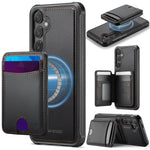 Custodia in pelle JEEHOOD J10 con porta carte e MagSafe per Samsung Galaxy S24
