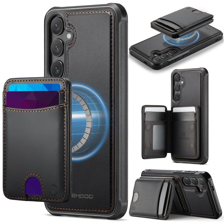 Custodia in pelle JEEHOOD J10 con porta carte e MagSafe per Samsung Galaxy S24