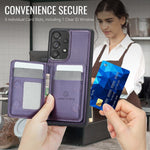 Custodia con cerniera, protezione RFID e porta carte per Samsung Galaxy A53 5G