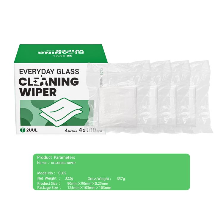 2UUL CL05 Set da 400 pezzi di panni monouso senza polvere per la pulizia quotidiana del vetro, 2UUL CL05