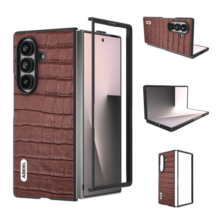 Custodia in vera pelle effetto coccodrillo per Galaxy Z Fold8 Ultra 5G e Samsung