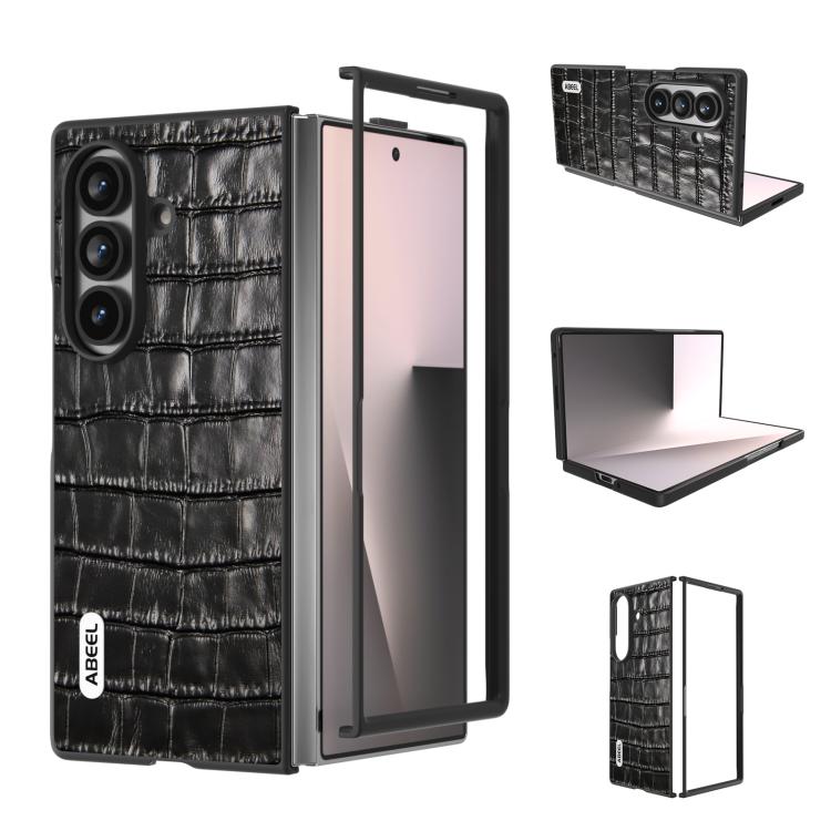 Custodia in vera pelle effetto coccodrillo per Galaxy Z Fold8 Ultra 5G e Samsung