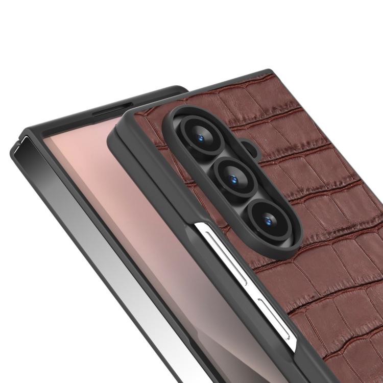 Custodia in vera pelle effetto coccodrillo per Galaxy Z Fold8 Ultra 5G e Samsung