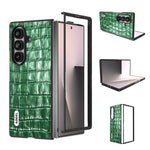 Custodia in vera pelle effetto coccodrillo per Galaxy Z Fold8 Ultra 5G e Samsung