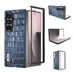 Custodia in vera pelle effetto coccodrillo per Galaxy Z Fold8 Ultra 5G e Samsung