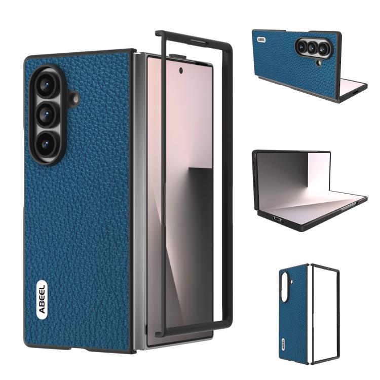 Custodia in vera pelle con texture litchi per Galaxy Z Fold8 Ultra 5G e Samsung