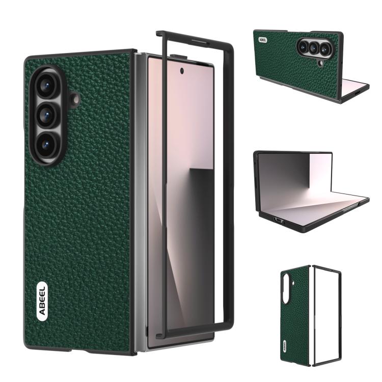 Custodia in vera pelle con texture litchi per Galaxy Z Fold8 Ultra 5G e Samsung