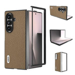 Custodia in vera pelle con texture litchi per Galaxy Z Fold8 Ultra 5G e Samsung