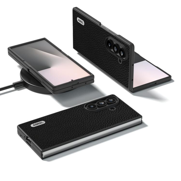 Custodia in vera pelle con texture litchi per Galaxy Z Fold8 Ultra 5G e Samsung