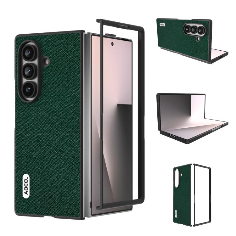 Custodia in vera pelle con texture a croce per Galaxy Z Fold8 Ultra 5G e Samsung