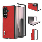 Custodia in vera pelle con texture a croce per Galaxy Z Fold8 Ultra 5G e Samsung